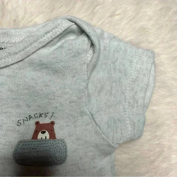 Gerber Onesie Diaper Shirt  Grey Camping Animals Tent Size Newborn - Picture 4 of 16